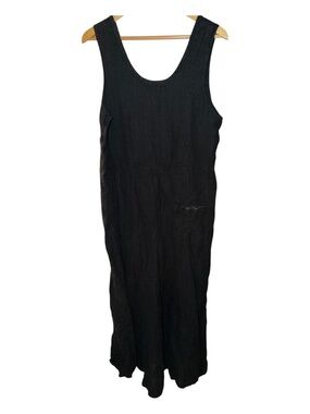 Flax Engelhart Black Heavy Weight Linen Dress L